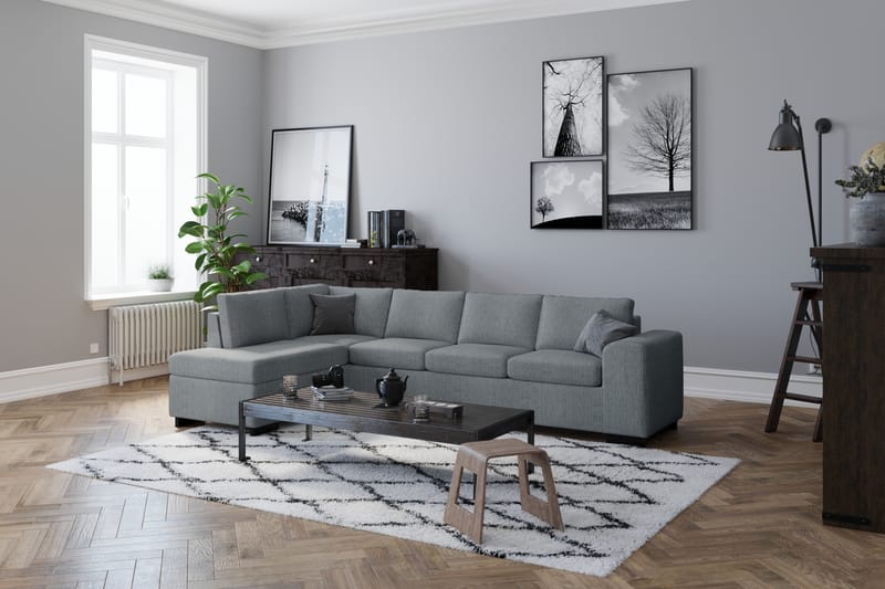 Link 4-pers Sofa med Chaiselong Højre - Lysegrå - Møbler - Sofaer - Sofa med chaiselong