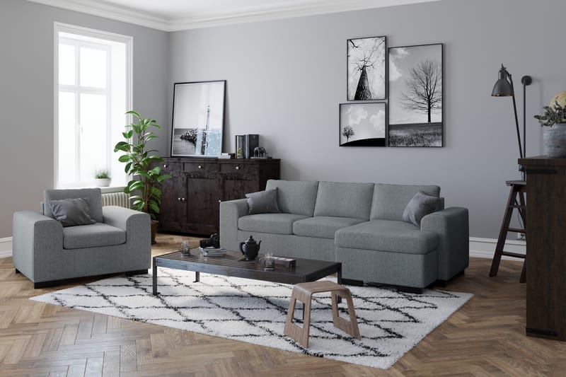 Link Chaiselongsofa 3-pers Vendbar - Lysegrå - Møbler - Sofaer - Sofa med chaiselong