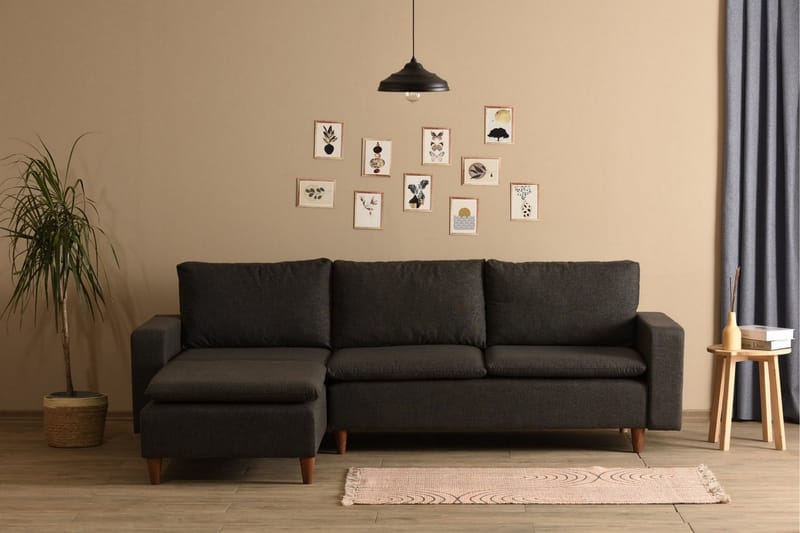 Lungo Sofa med Chaiselong 4-personers - Mørkegrå - Møbler - Sofaer - Sofa med chaiselong