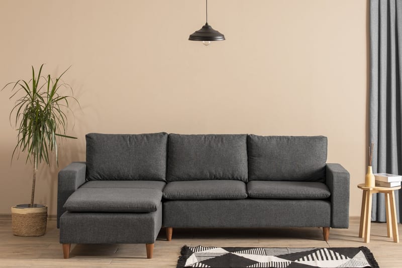 Lungo Sofa med Chaiselong 4-personers - Mørkegrå - Møbler - Sofaer - Sofa med chaiselong