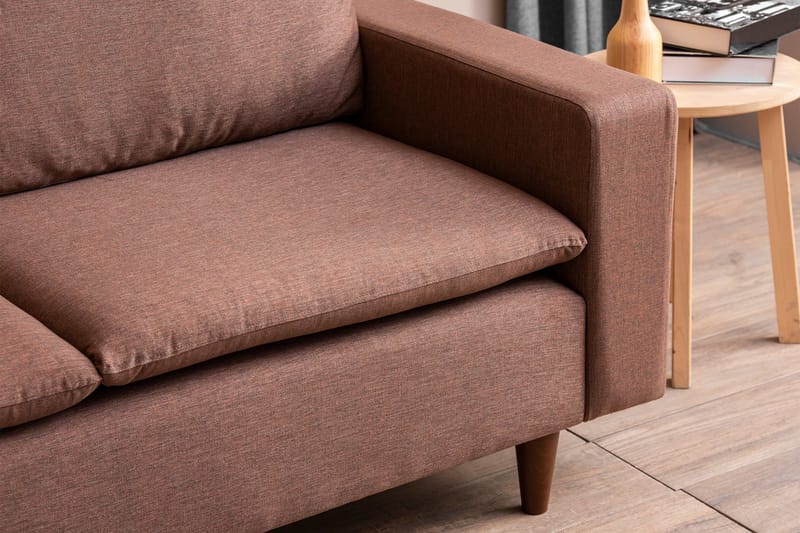 Lungo Sofa med Chaiselong 4-personers - Lysebrun - Møbler - Sofaer - Sofa med chaiselong