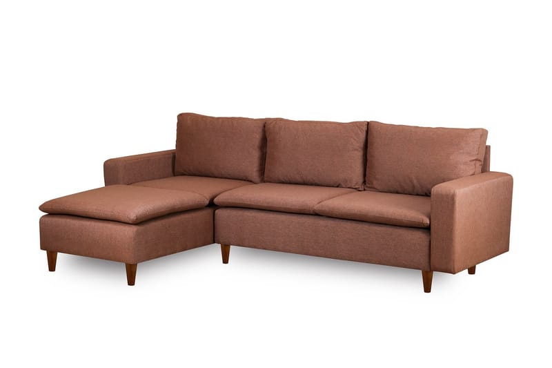 Lungo Sofa med Chaiselong 4-personers - Lysebrun - Møbler - Sofaer - Sofa med chaiselong