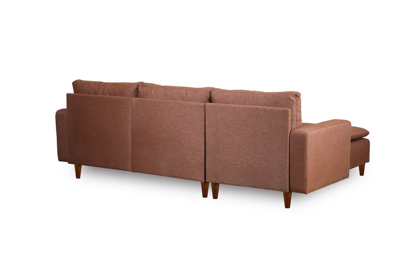 Lungo Sofa med Chaiselong 4-personers - Lysebrun - Møbler - Sofaer - Sofa med chaiselong