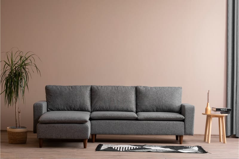 Lungo Sofa med Chaiselong 4-personers - Lysegrå - Møbler - Sofaer - Sofa med chaiselong