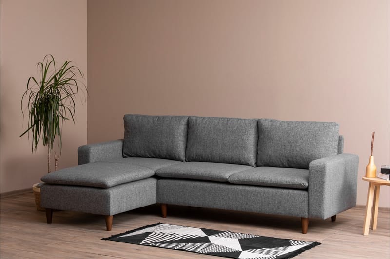 Lungo Sofa med Chaiselong 4-personers - Lysegrå - Møbler - Sofaer - Sofa med chaiselong