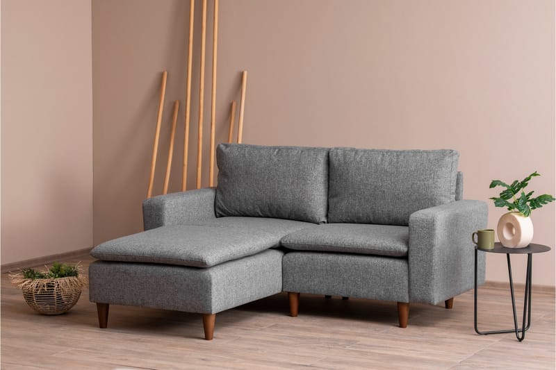 Lungo Sofa med Chaiselong 4-personers - Lysegrå - Møbler - Sofaer - Sofa med chaiselong