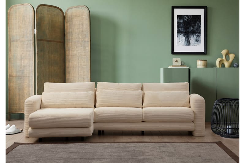 Makhan Sofa med Chaiselong 3-personers - Beige - Møbler - Sofaer - Sofa med chaiselong