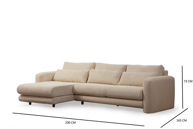 Makhan Sofa med Chaiselong 3-personers - Beige - Møbler - Sofaer - Sofa med chaiselong