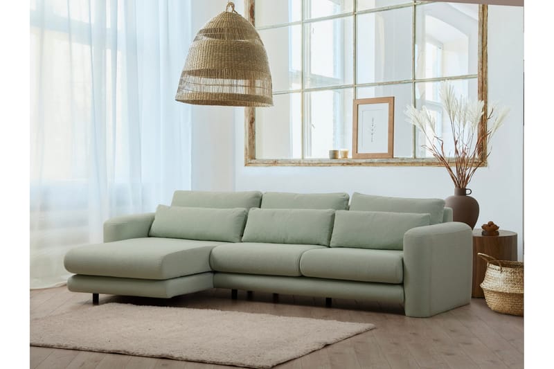 Makhan Sofa med Chaiselong 3-personers - Grøn - Møbler - Sofaer - Sofa med chaiselong