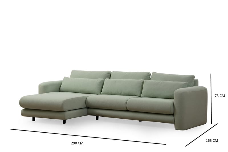 Makhan Sofa med Chaiselong 3-personers - Grøn - Møbler - Sofaer - Sofa med chaiselong