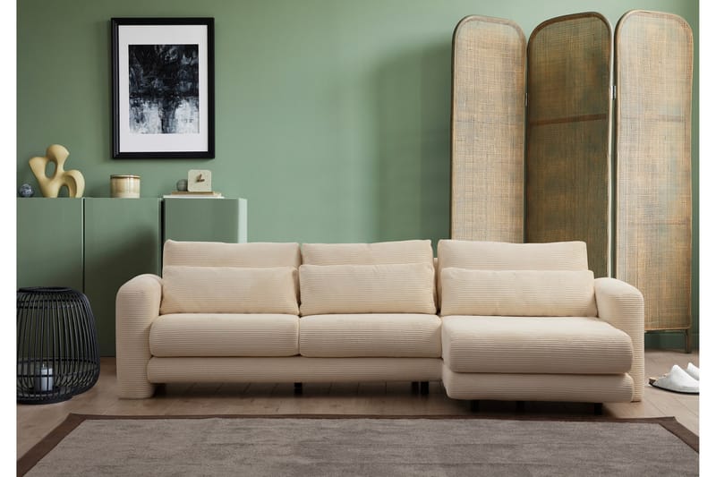 Makhan Sofa med Chaiselong 3-personers - Beige - Møbler - Sofaer - Sofa med chaiselong