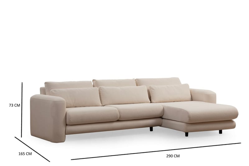 Makhan Sofa med Chaiselong 3-personers - Lysebeige - Møbler - Sofaer - Sofa med chaiselong