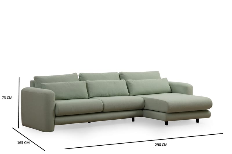 Makhan Sofa med Chaiselong 3-personers - Grøn - Møbler - Sofaer - Sofa med chaiselong