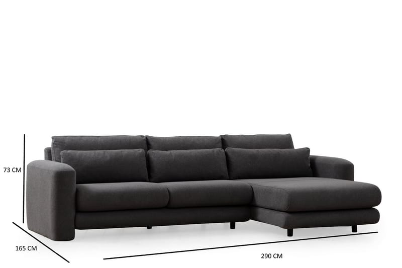 Makhan Sofa med Chaiselong 3-personers - Grå - Møbler - Sofaer - Sofa med chaiselong