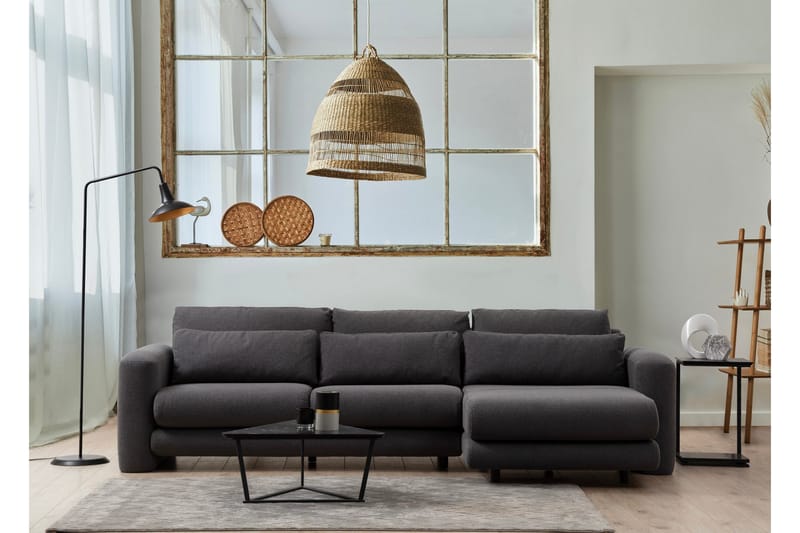 Makhan Sofa med Chaiselong 3-personers - Grå - Møbler - Sofaer - Sofa med chaiselong