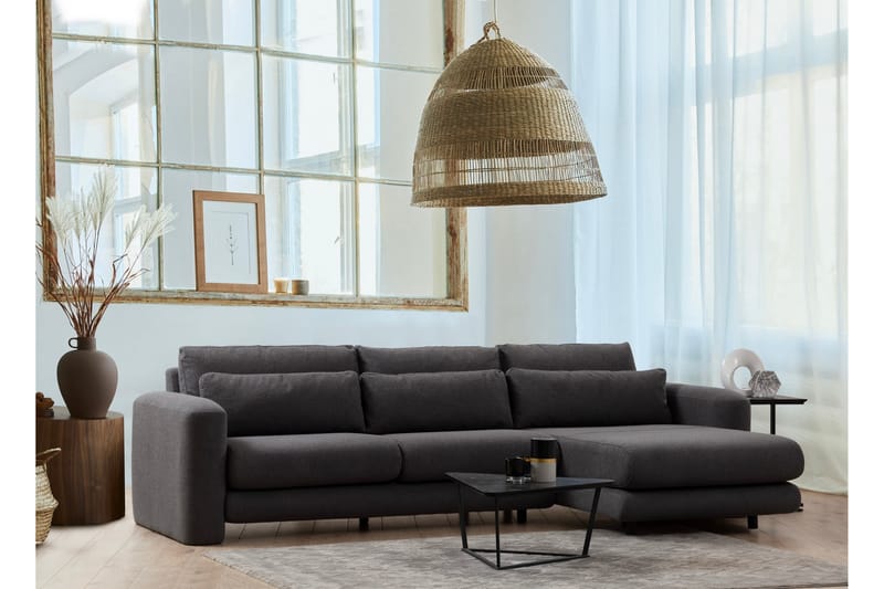 Makhan Sofa med Chaiselong 3-personers - Grå - Møbler - Sofaer - Sofa med chaiselong