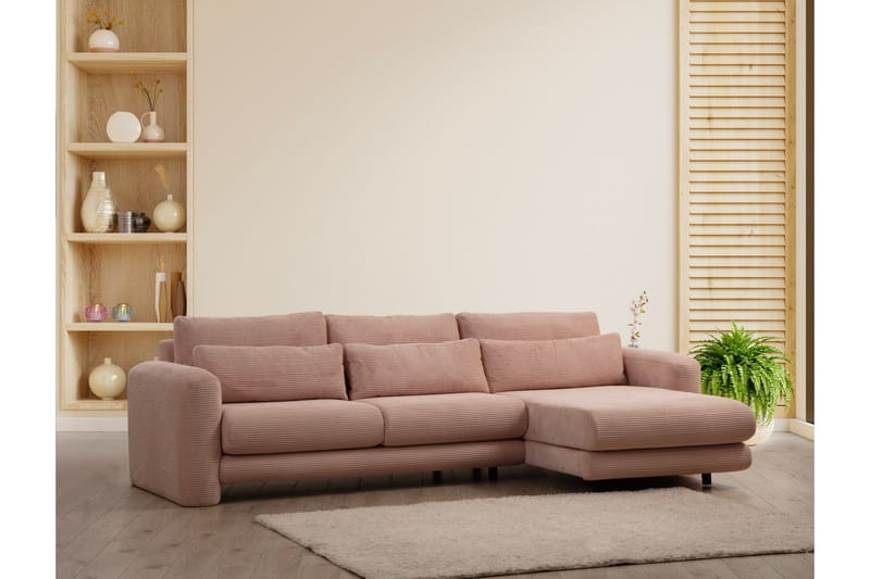 Makhan Sofa med Chaiselong 3-personers - Rosa - Møbler - Sofaer - Sofa med chaiselong