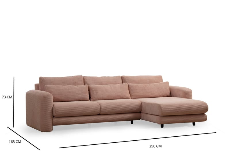 Makhan Sofa med Chaiselong 3-personers - Rosa - Møbler - Sofaer - Sofa med chaiselong