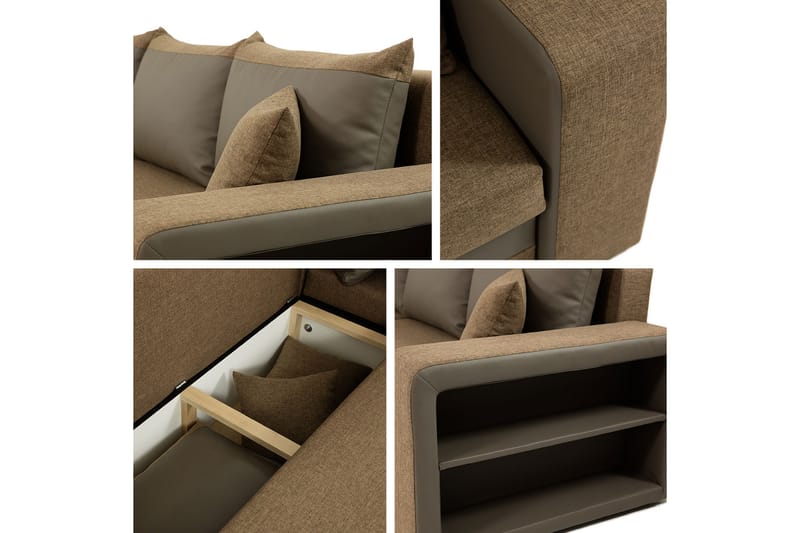 Marheim Sofa med Divan 3-personers - Beige - Møbler - Sofaer - Sofa med chaiselong