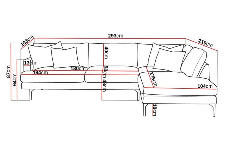 Menard 4-Pers. Sofa med Chaiselong Højre - Møbler - Sofaer - Sofa med chaiselong