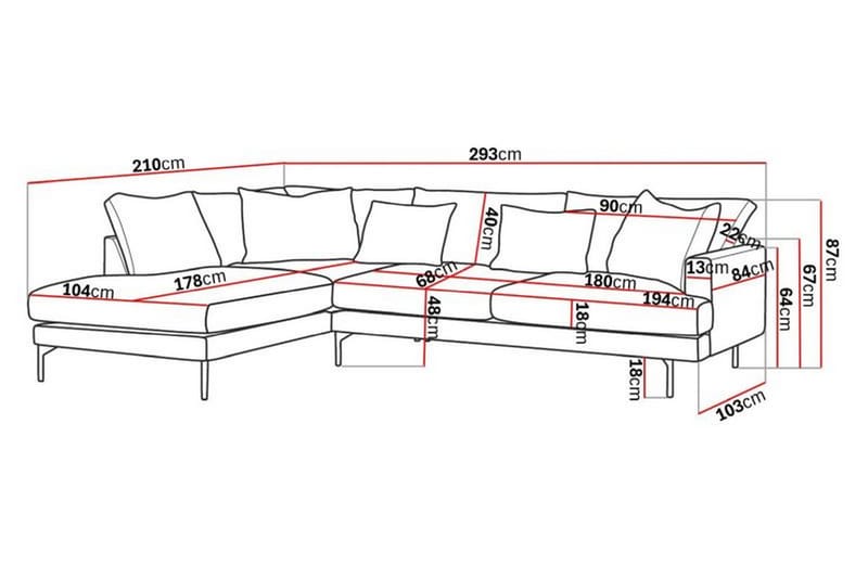 Menard 4-Pers. Sofa med Chaiselong Venstre - Grøn - Møbler - Sofaer - Sofa med chaiselong