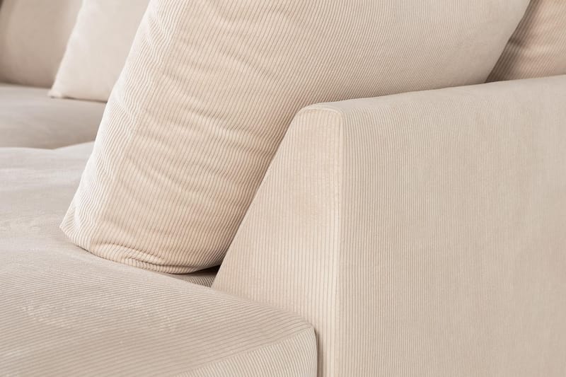 Menard 4-personers L Sofa Manchester med Chaiselong Højre - Beige - Møbler - Sofaer - Sofa med chaiselong