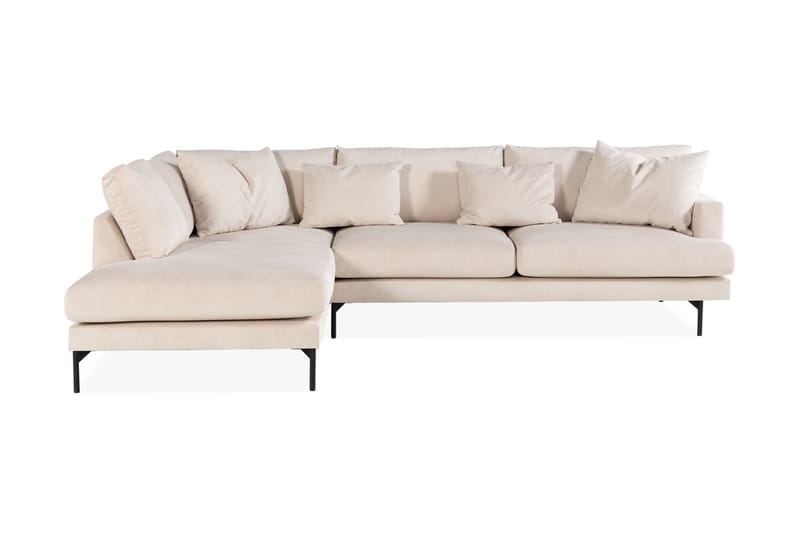 Menard 4-personers L Sofa Manchester med Chaiselong Venstre - Beige - Møbler - Sofaer - Sofa med chaiselong