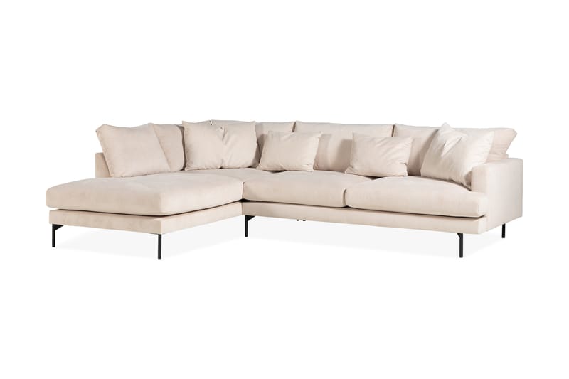 Menard 4-personers L Sofa Manchester med Chaiselong Venstre - Beige - Møbler - Sofaer - Sofa med chaiselong