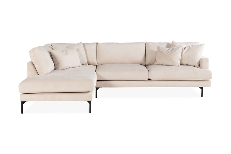 Menard 4-personers L Sofa Manchester med Chaiselong Venstre - Beige - Møbler - Sofaer - Sofa med chaiselong