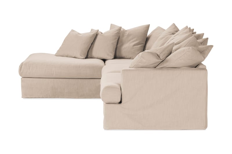 Menard 4-personers Sofa med Chaiselong Venstre Vaskbart & aftageligt betræk - Beige - Møbler - Sofaer - Sofa med chaiselong