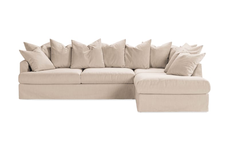 Menard 4-personers Sofa med Chaiselong Højre Vaskbart & aftageligt betræk - Beige - Møbler - Sofaer - Sofa med chaiselong