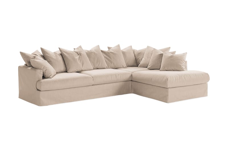 Menard 4-personers Sofa med Chaiselong Højre Vaskbart & aftageligt betræk - Beige - Møbler - Sofaer - Sofa med chaiselong