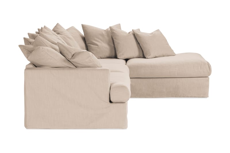 Menard 4-personers Sofa med Chaiselong Højre Vaskbart & aftageligt betræk - Beige - Møbler - Sofaer - Sofa med chaiselong