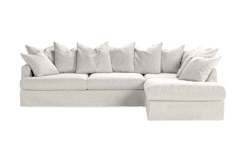 Menard 4-personers Sofa med Chaiselong Højre Vaskbart & aftageligt betræk - Linned Beige - Møbler - Sofaer - Sofa med chaiselong