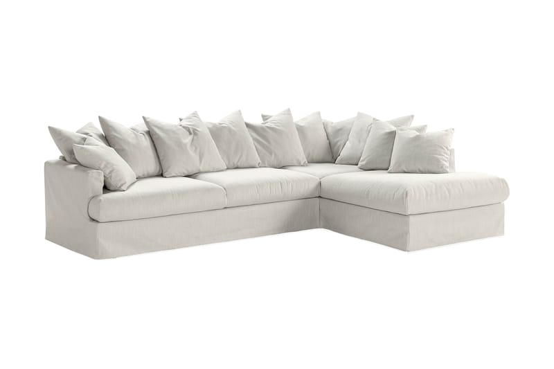 Menard 4-personers Sofa med Chaiselong Højre Vaskbart & aftageligt betræk - Linned Beige - Møbler - Sofaer - Sofa med chaiselong