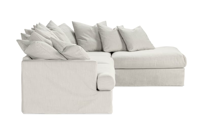 Menard 4-personers Sofa med Chaiselong Højre Vaskbart & aftageligt betræk - Linned Beige - Møbler - Sofaer - Sofa med chaiselong