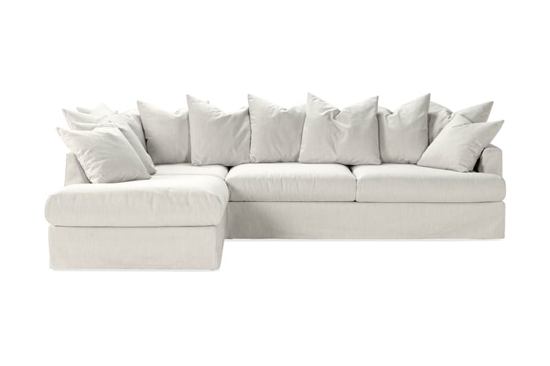 Menard 4-personers Sofa med Chaiselong Venstre Vaskbart & aftageligt betræk - Linned Beige - Møbler - Sofaer - Sofa med chaiselong