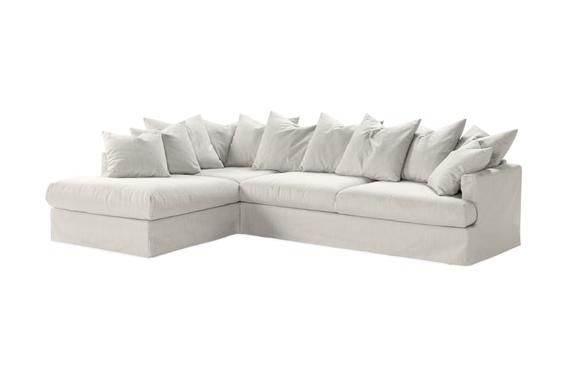 Menard 4-personers Sofa med Chaiselong Venstre Vaskbart & aftageligt betræk - Linned Beige - Møbler - Sofaer - Sofa med chaiselong