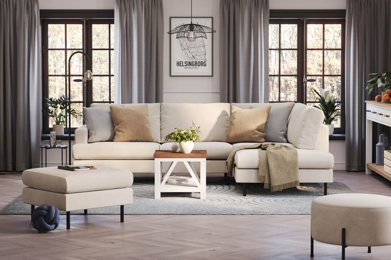 Menard Compact 4-personers Manchester L Sofa med Chaiselong Højre - Møbler - Sofaer - Sofa med chaiselong