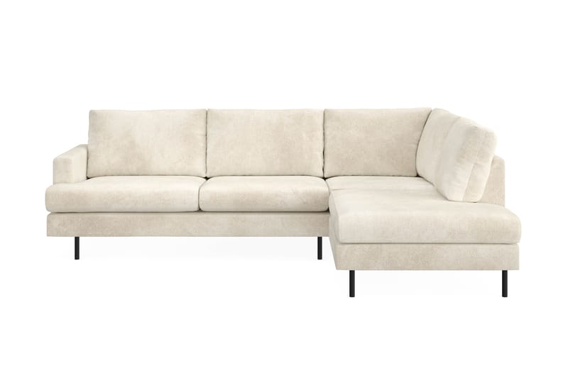 Menard Compact 4-personers Fløjl L Sofa med Chaiselong Højre - Møbler - Sofaer - Sofa med chaiselong