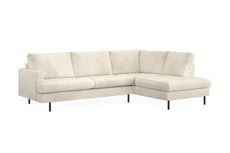 Menard Compact 4-personers Fløjl L Sofa med Chaiselong Højre - Møbler - Sofaer - Sofa med chaiselong