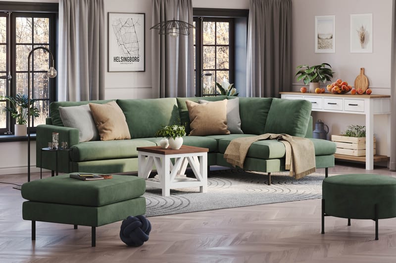 Menard Compact 4-personers Manchester L Sofa med Chaiselong Højre - Møbler - Sofaer - Sofa med chaiselong