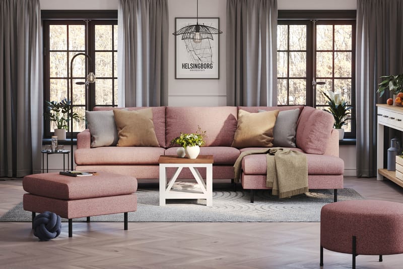 Menard Compact Sofa med Chaiselong 4-sæder - Lilla - Møbler - Sofaer - Sofa med chaiselong