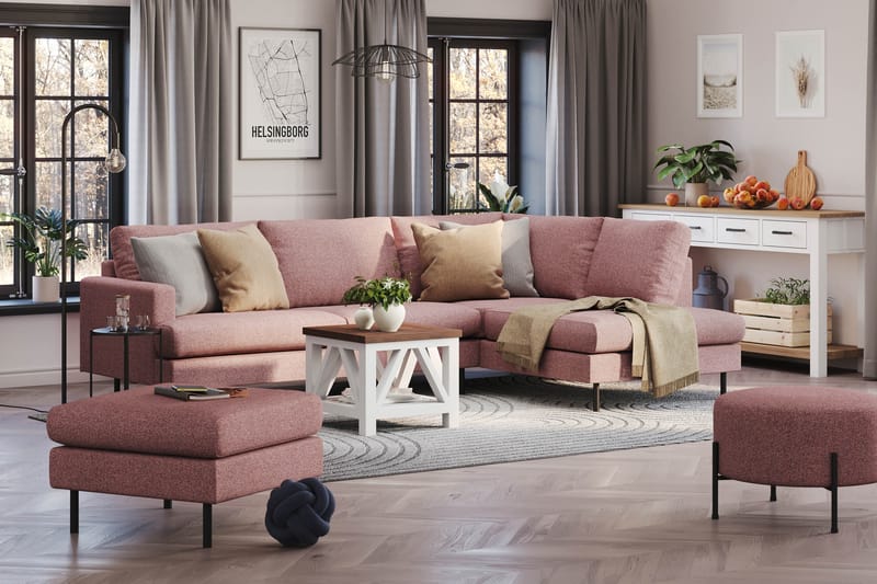 Menard Compact Sofa med Chaiselong 4-sæder - Lilla - Møbler - Sofaer - Sofa med chaiselong