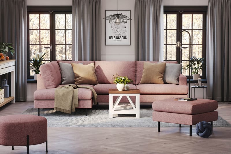 Menard Compact Sofa med Chaiselong 4-sæder - Lilla - Møbler - Sofaer - Sofa med chaiselong