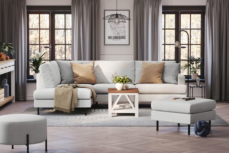 Menard Compact Sofa med Chaiselong 4-sæder - Lysegrå - Møbler - Sofaer - Sofa med chaiselong