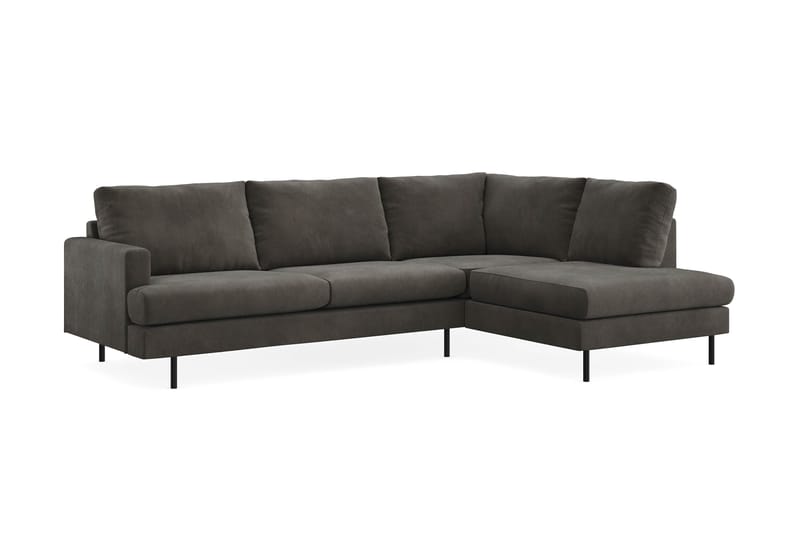 Menard Compact Sofa med Chaiselong 4-sæder - Mørkegrå - Møbler - Sofaer - Sofa med chaiselong