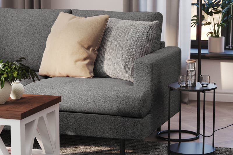 Menard Compact Sofa med Chaiselong 4-sæder - Mørkegrå - Møbler - Sofaer - Sofa med chaiselong