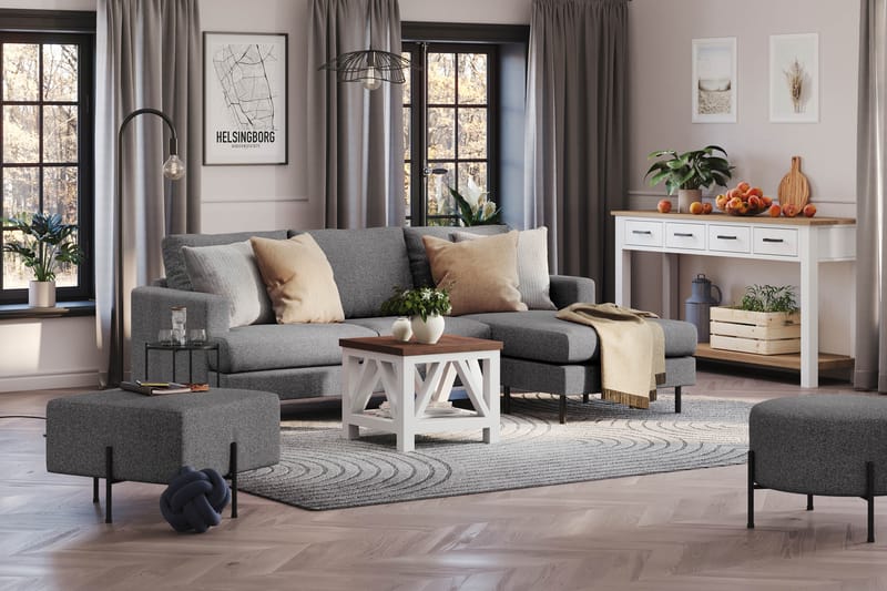 Menard Compact Sofa med Divan 3-sæder - Mørkegrå - Møbler - Sofaer - Sofa med chaiselong