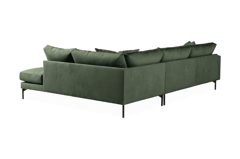 Menard Dyb 4-personers Manchester L Sofa med Chaiselong Højre - Grøn - Møbler - Sofaer - Sofa med chaiselong